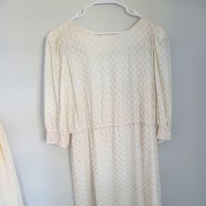 White Delicate 1980s Dress